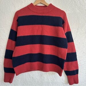 Uniqlo x Comptoir des Cotonniers Women’s 100% Wool Red & Navy Striped Sweater